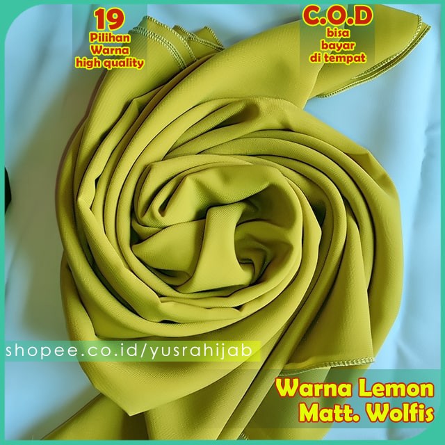PROMO !!! Hijab Jilbab Instan Kerudung Polos Bergo Syria Basic Zaida Instant Murah Terbaru CVH-Lemon
