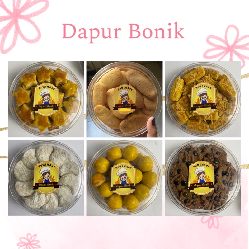 

Kue Kering Lebaran / Natal / Imlek Homemade toples 250gr Nastar, Kastengel Keju, Chocochips Cookies, Putri salju, Kue Kacang Bintang