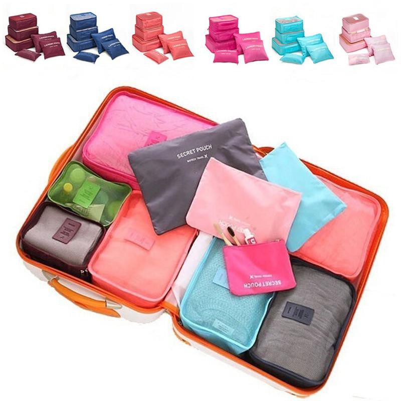 (LEBIH BESAR) Traveling Bag in Bag Organizer Tas dalam Koper (1set isi 6 pcs )