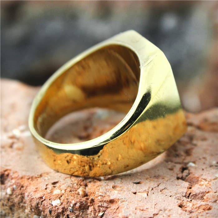 Cincin Titanium Ring Gold Cincin Pria Cincin Wanita Perhiasan Emas