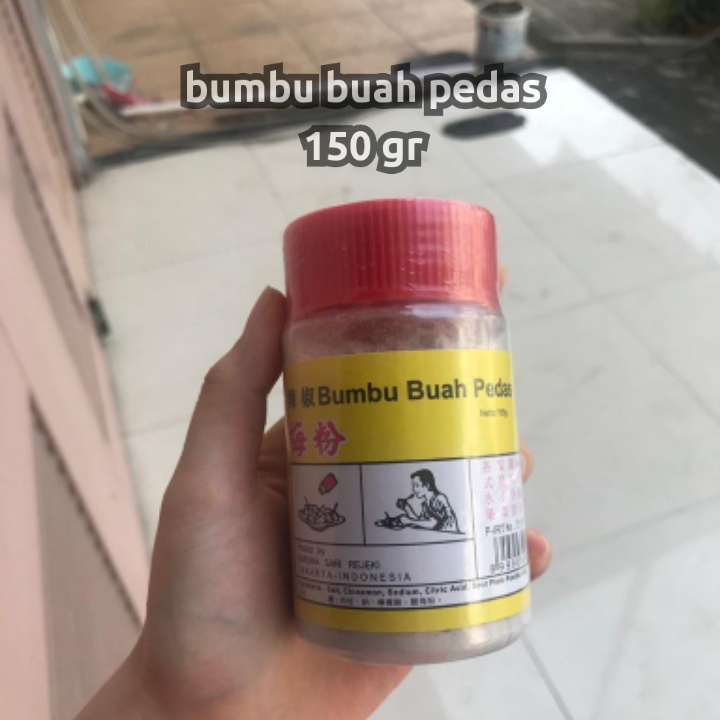 

BUMBU BUAH-BUAHAN PEDAS BOTOL ISI 150 GRAM | BUBUK SEMBOI| BUMBU SEMBOY | BUMBU SOMBOI | BUBUK SOMBOY BUMBU BUAH SNACKY MEDAN TERMURAH