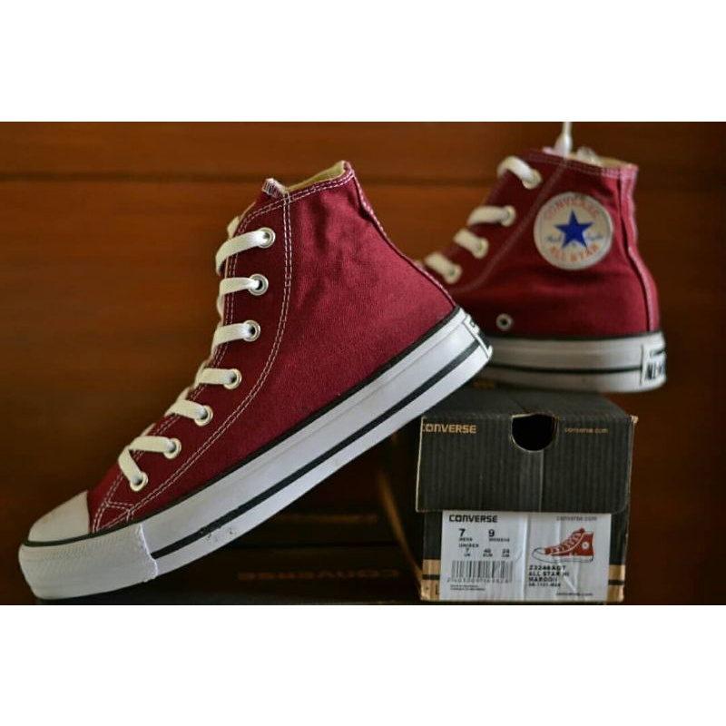 Sepatu Converse Allstar High Boots Tinggi Navy Biru Hitam Merah Grey Fullblack Sekolah Kerja Kuliah Kado