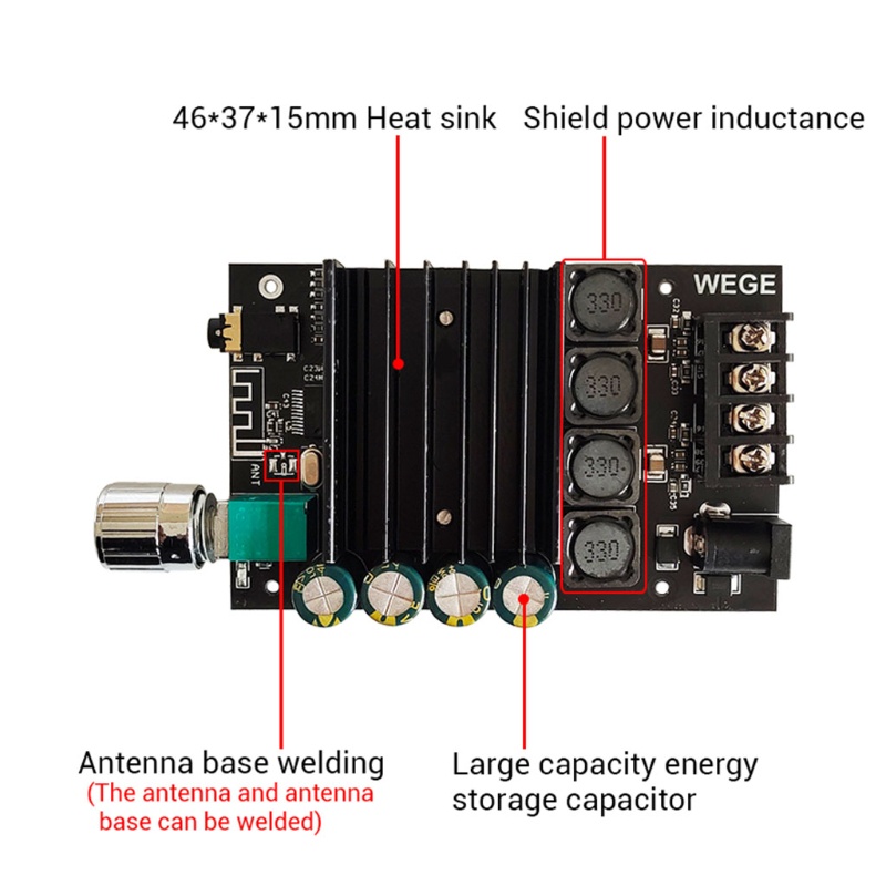 Btsg Amplifier Board 5.0 Receiver Stereo 2channel Amplifier Board Untuk Speaker