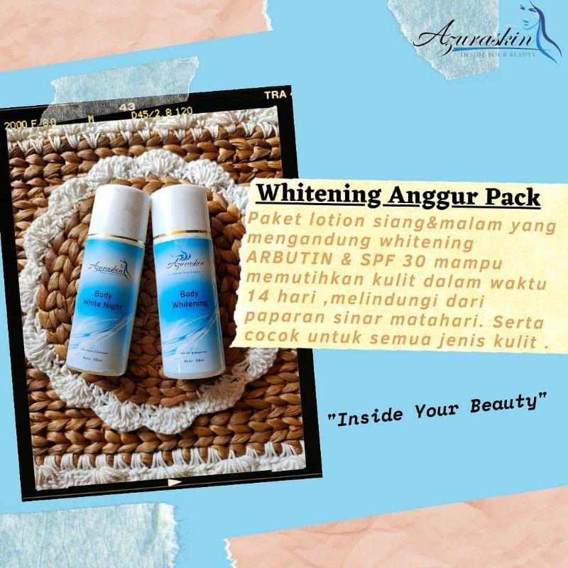Dosting Pemutih ANGGUR Paket Handbody Pemutih Siang dan Malam - Lotion Pencerah Kulit Anggur Whiteni