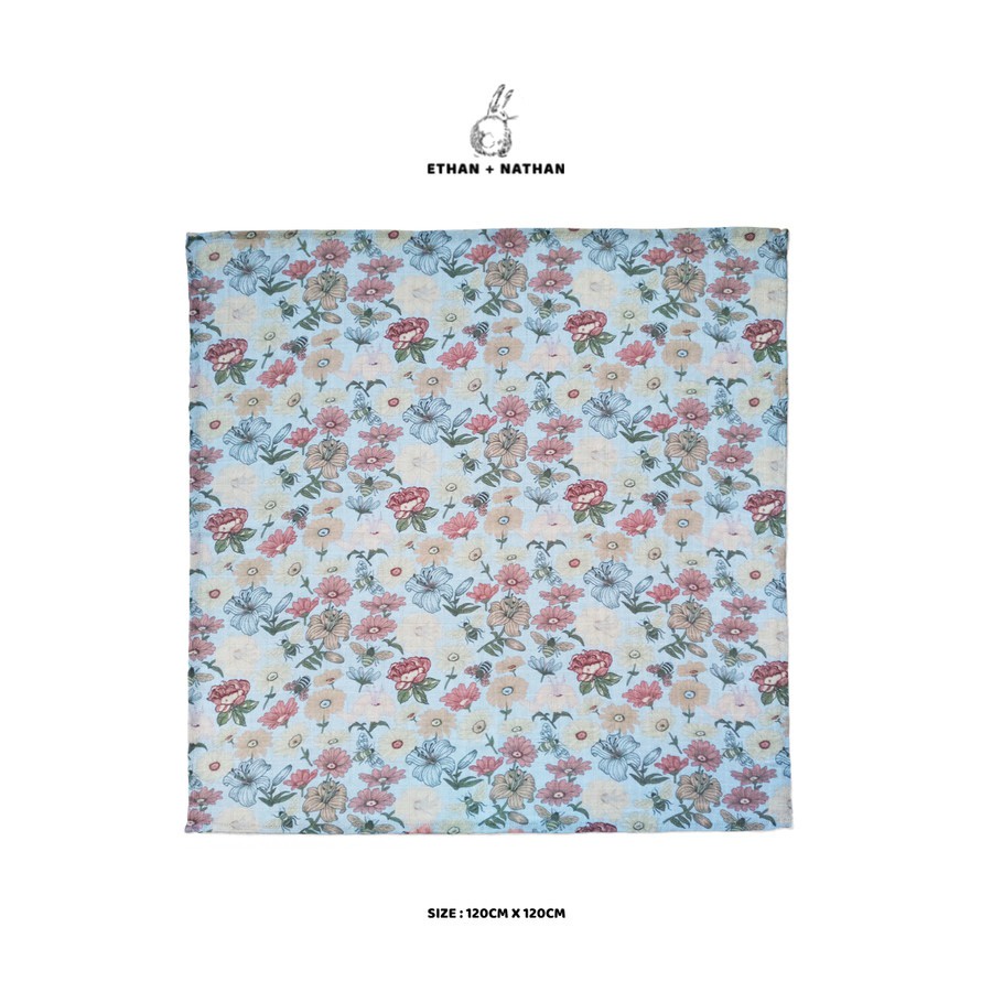 Ethan + Nathan - Baby Swaddle Blanket Pattern Gerbara Daisy