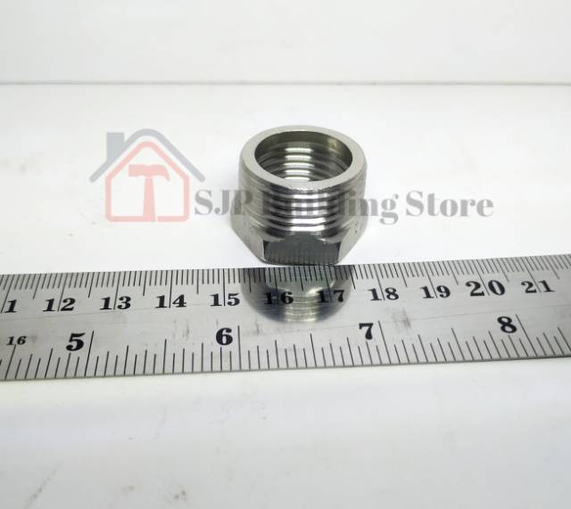 Sokran stainless 3/4 ke 1/2 inch (sambungan pipa fitting vokring nepel neple plok sock)