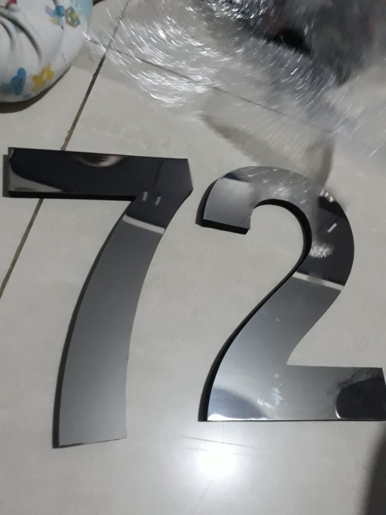 Nomor Rumah Stainless 25cm