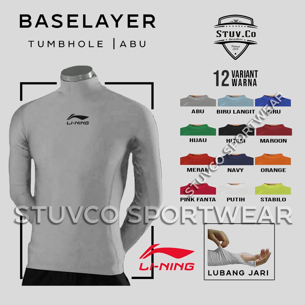 BASELAYER LONGSLEEVE THUMBOLE MANSET LENGAN PANJANG JARI DALEMAN OLAHRAGA UNISEX KEREN