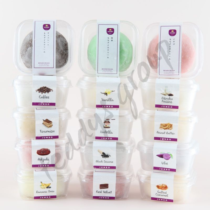 

Mochi Ice Cream Jumbo 15 Rasa Tanpa Pengawet Khusus Grab / Gojek Ice Cream Mochi Enak