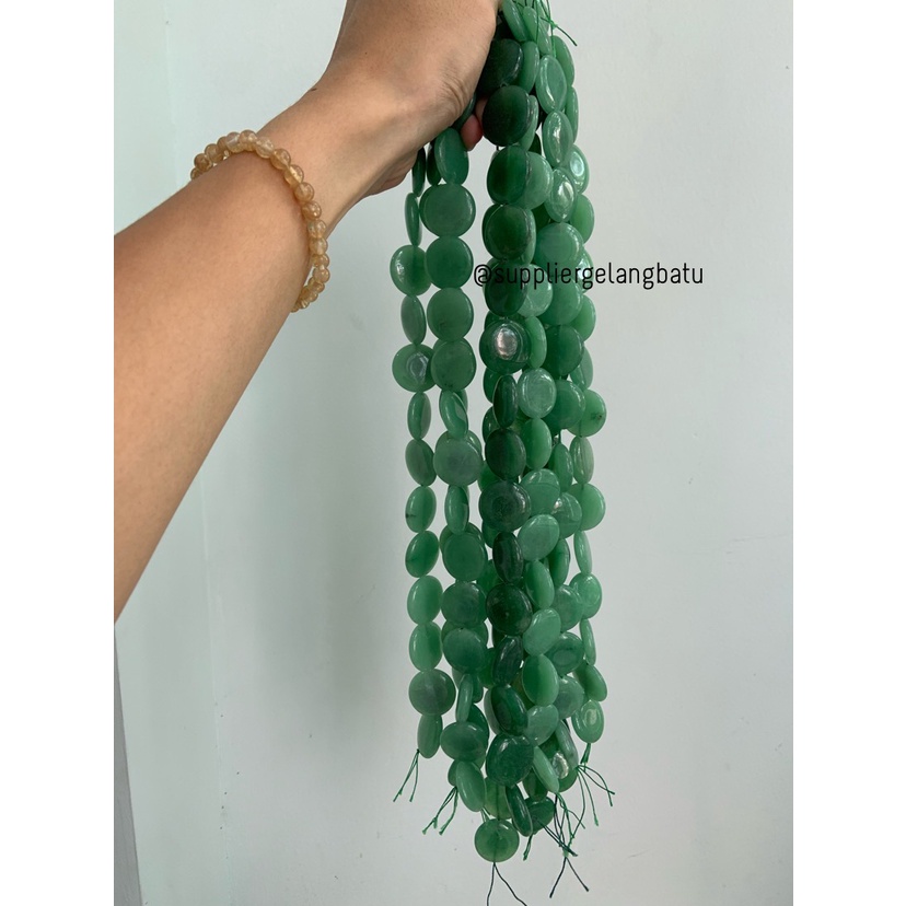 Batu GREEN JADE bulat 25mm aksesoris bahan gelang kalung GIOK HIJAU