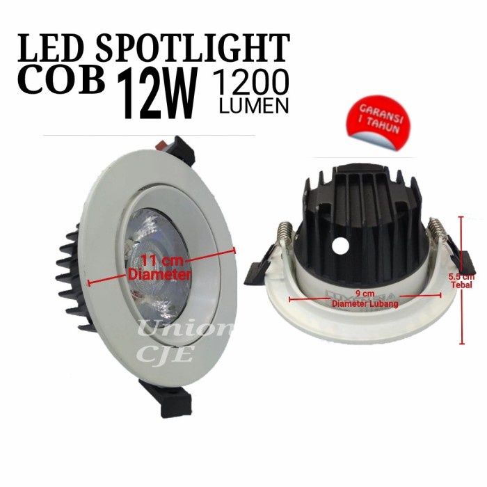 Lampu Spotlight LED COB 12 watt 12W Ajustable InBow Luxen