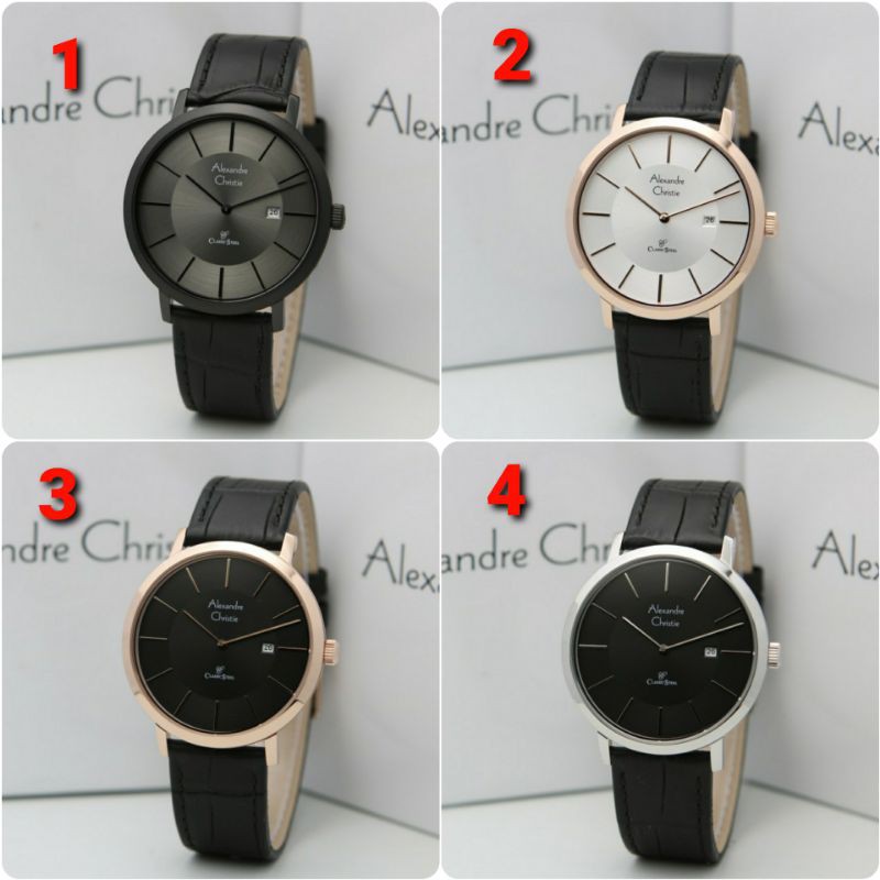 ORIGINAL GARANSI RESMI 1 TAHUN JAM TANGAN PRIA ALEXANDRE CHRISTIE TALI KULIT STRAP ARLOJI WATCH COWO