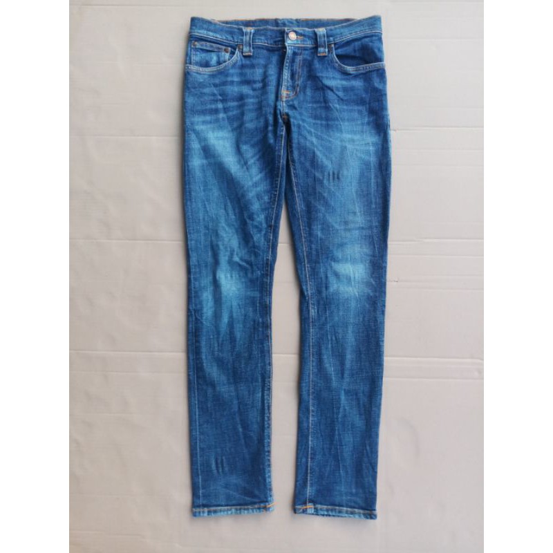 Nudie Jeans original second, celana panjang pria, celana formal, denim pria wanita