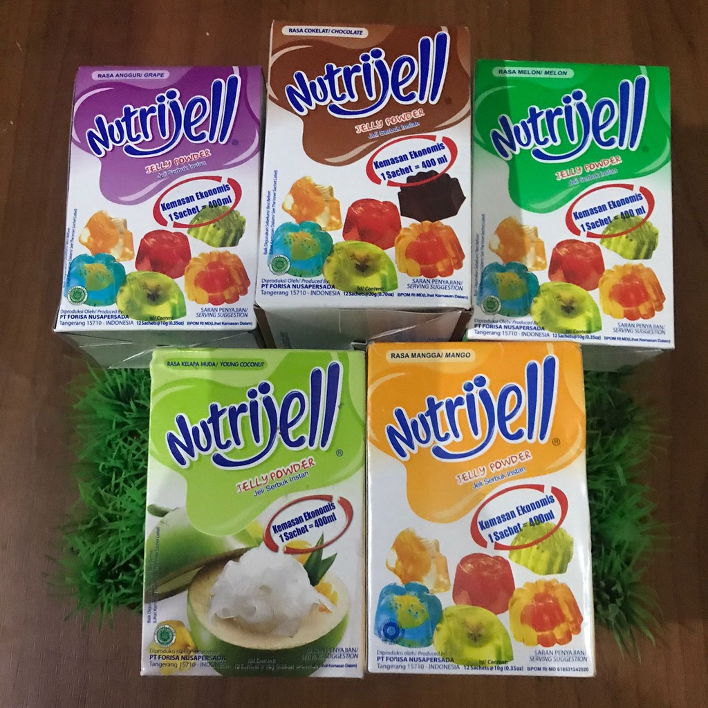 

1 KOTAK/ 1 PAK NUTRIJELL COKLAT MELON MANGGA KELAPA MUDA ANGGUR ISI 12 PCS