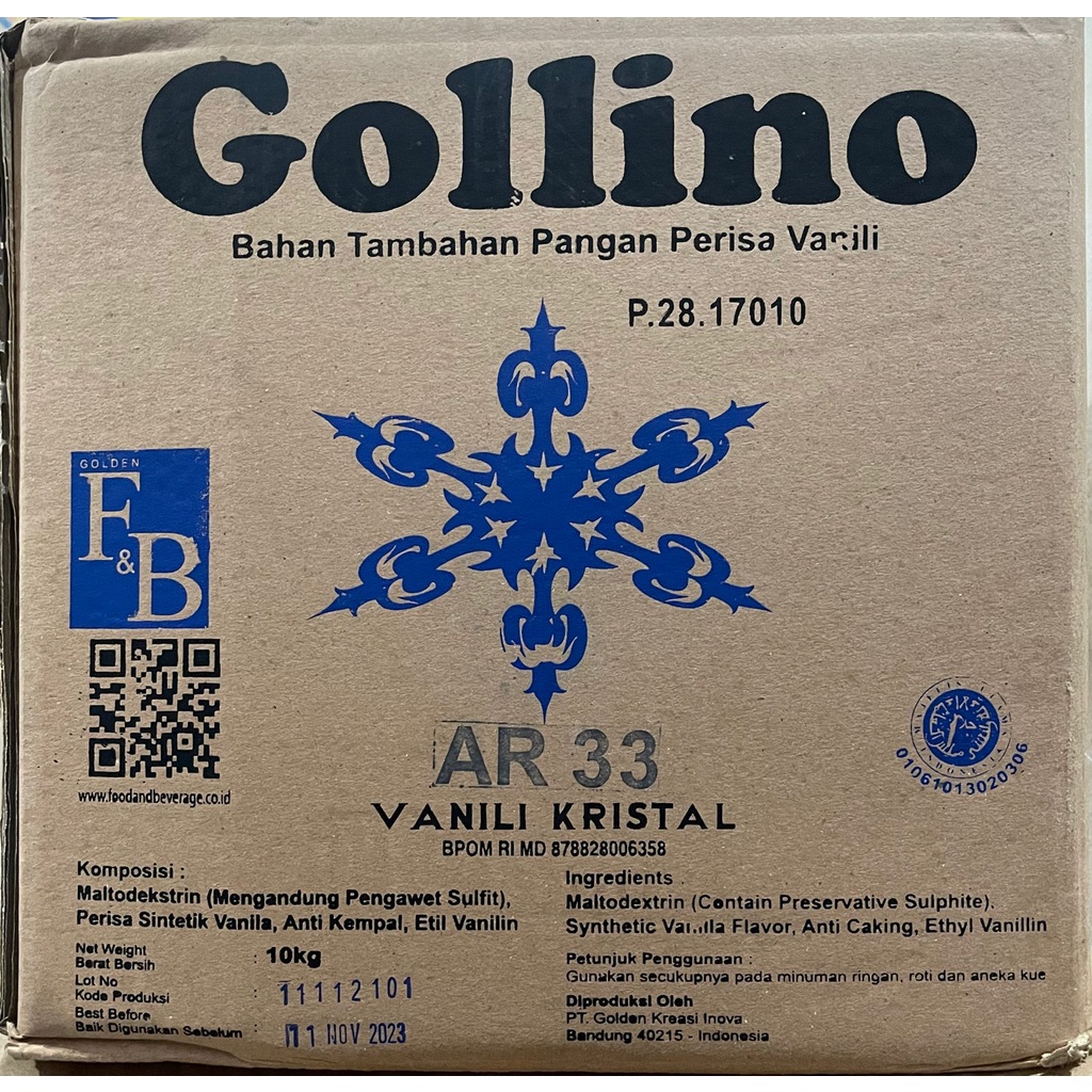 Vanili Bubuk - Vanilie Crystal AR33 isi 10kg - Gosend Only!!