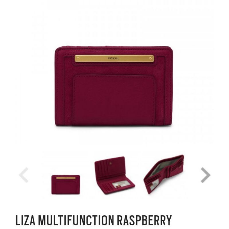 Dompet Fossil Original - Liza Multifunction Multi Magenta Aloe Black Brown Mustard Gold tan natural 