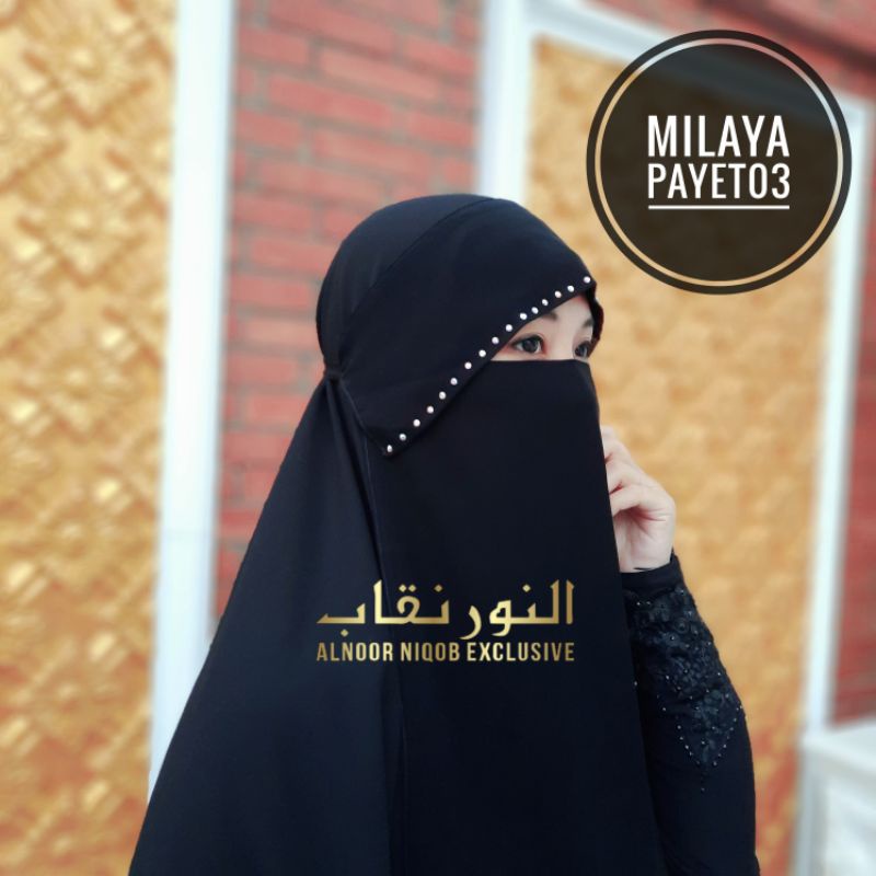 niqab MILAYA PAYET03 cadar poni alnoor niqob arumi temboro