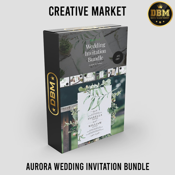 Aurora Wedding Invitation Bundle - Photoshop &amp; Illustrator