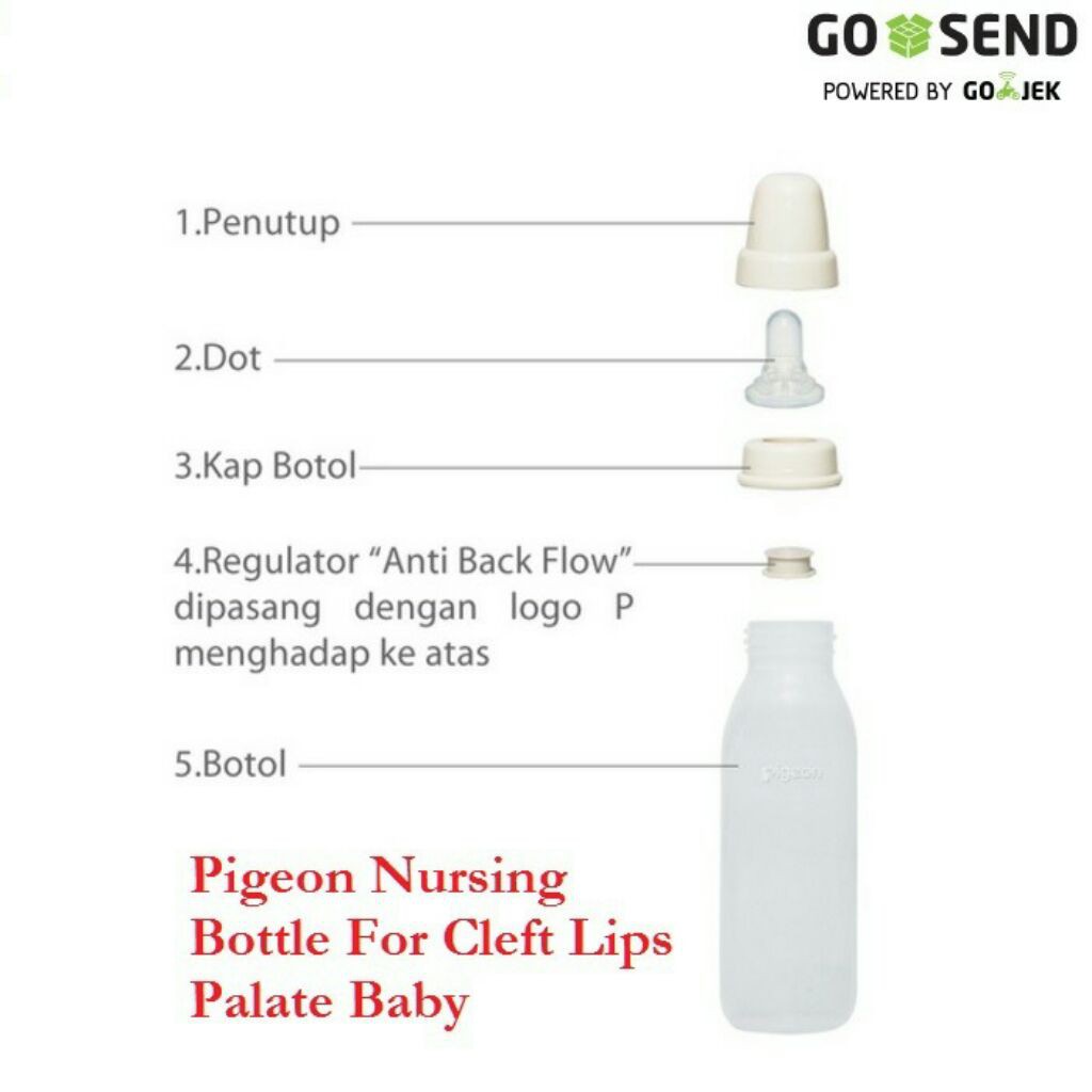 Pigeon Nursing Bottle For Cleft Lips Palate Baby / Botol Bibir Sumbing