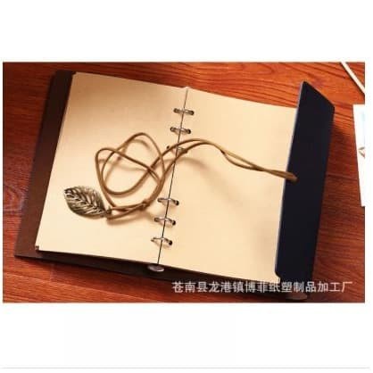 

Promo Bulan Ini Buku Catatan Binder Kulit Retro Leaf Coklat-Buku Agenda Isi A5 Putih Promo