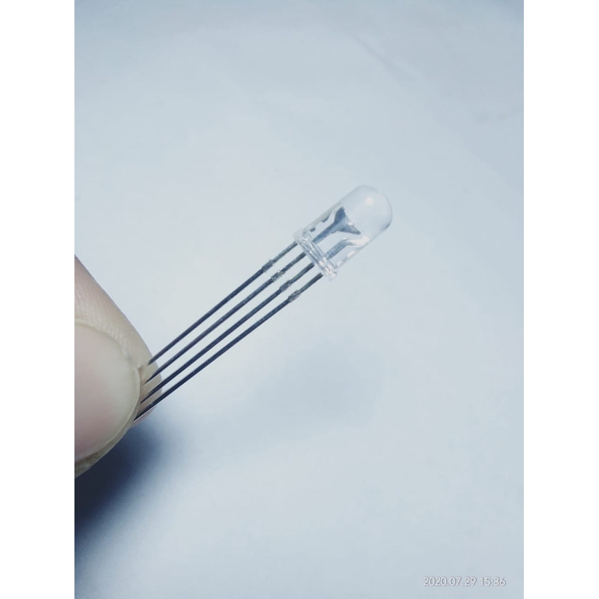[DSP-0081] LED RGB RED GREEN BLUE 4D 4 PIN 5MM CLEAR COMMON CATHODE SUPER BRIGHT 3 COLOR WARNA