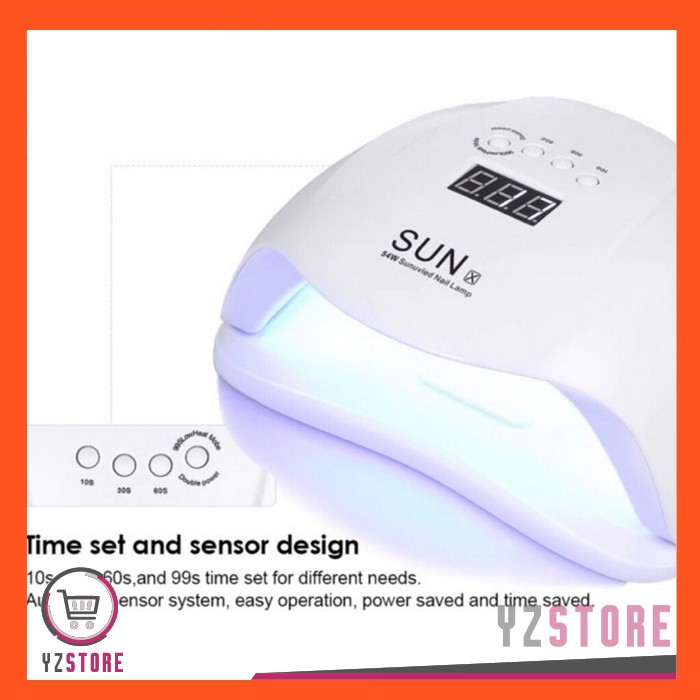 Pengering Kutek Kuku Gel Sun X 54W Nail Art Manicure Lampu LED Smart UV YZ46