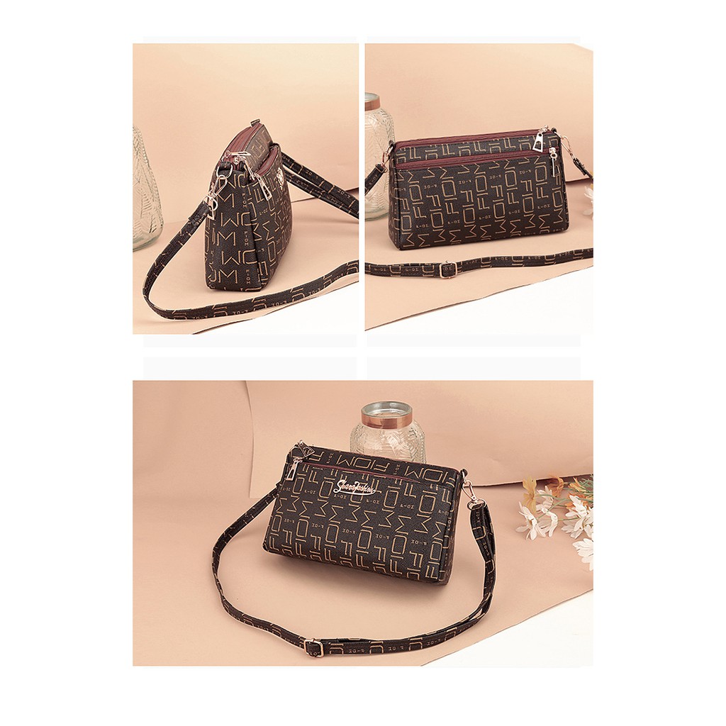 TAS SELEMPANG WANITA KULIT COKLAT DEJANI TA286B7 SLING BAG IMPORT BATAM MURAH ORIGINAL TERBARU KOREA