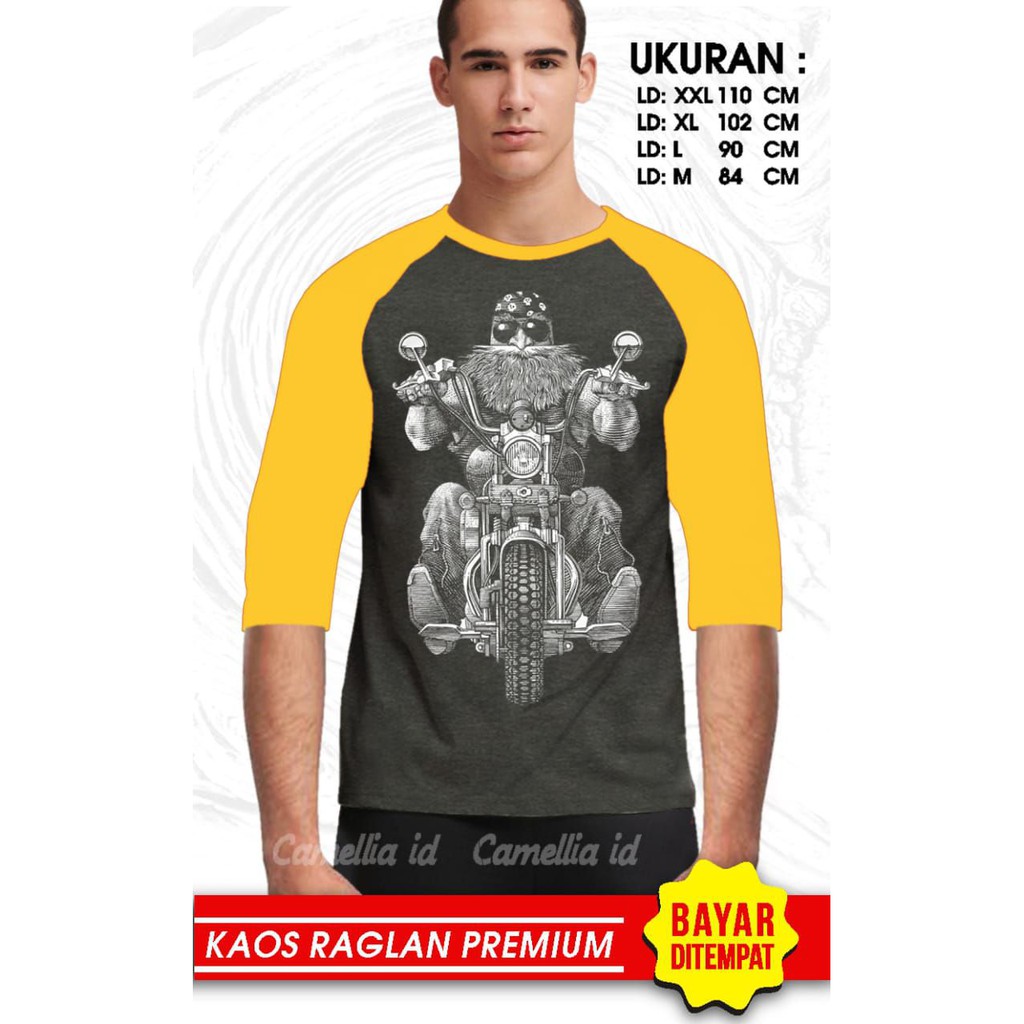 Kaos Raglan (MOGE)/Kaos Pria Lengan 3/4/ Kaos Pria/ Kaos Cowok/ Kaos Oblong/Misty/Kaos