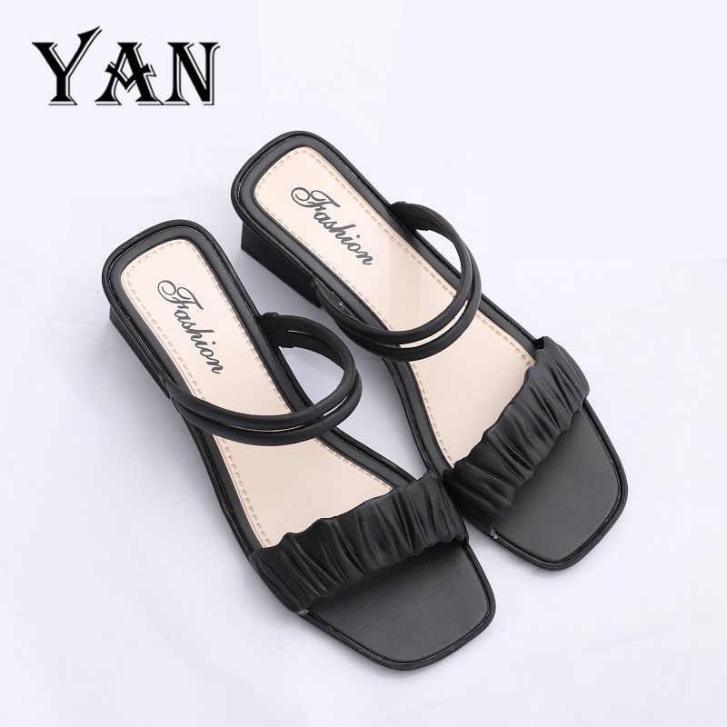 YAN Sendal Wanita Heels Wanita Kasual Sandal Wanita Sandal Hak 5cm