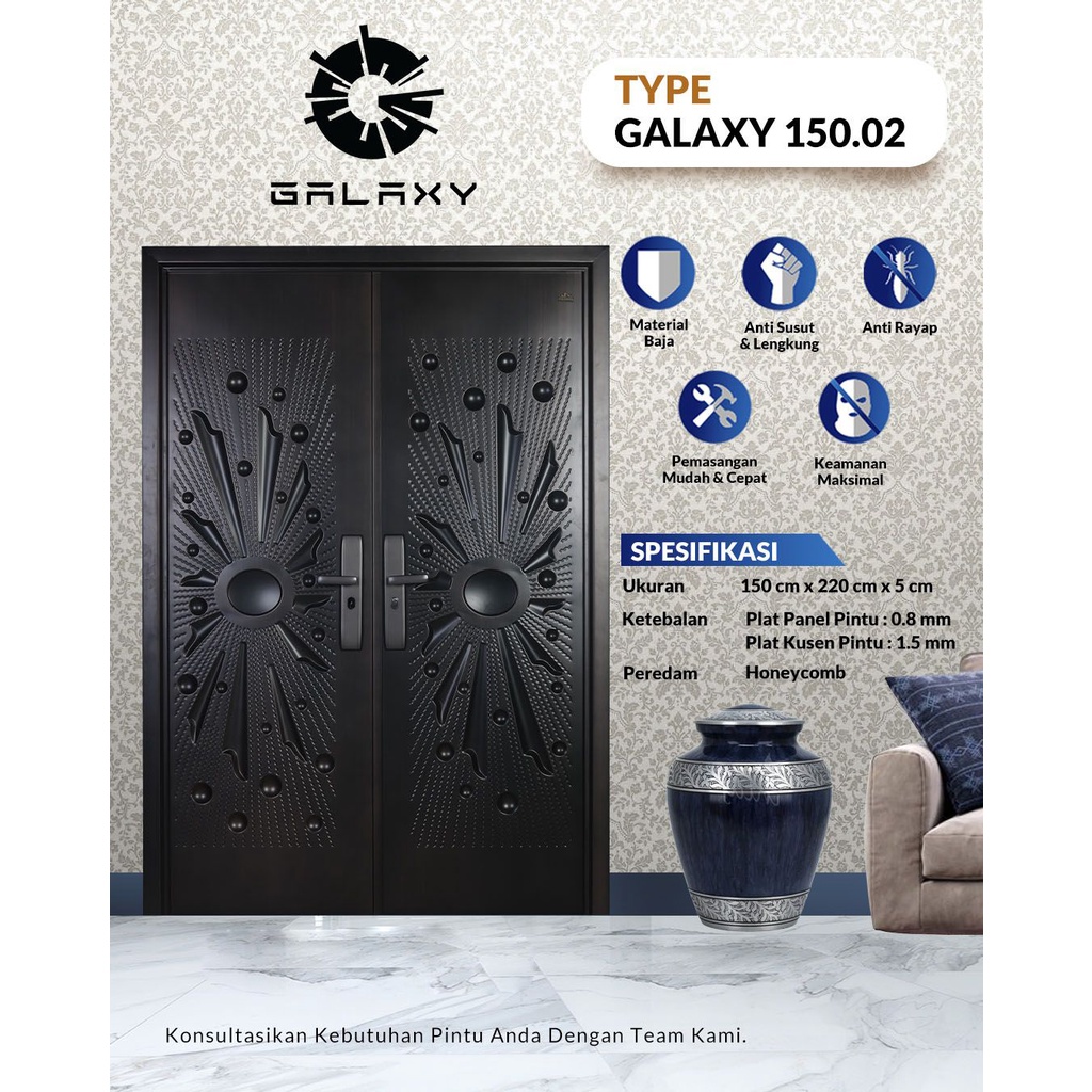 PINTU BAJA FORTRESS TYPE GALAXY 150.02 DOUBLE DOOR