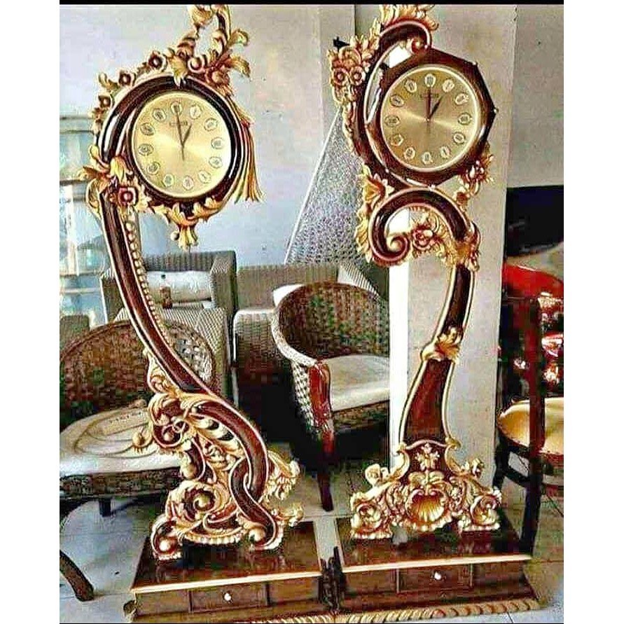 Lemari Jam Kayu Ukir Jepara