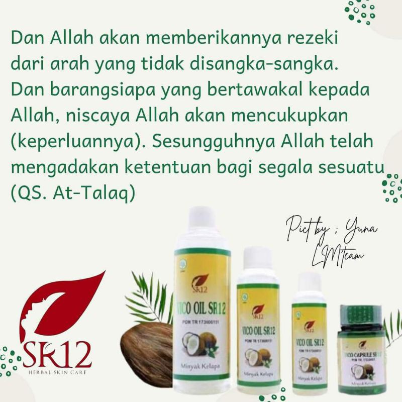 vco oil SR12/vco 100ml/250ml/VCO kapsul