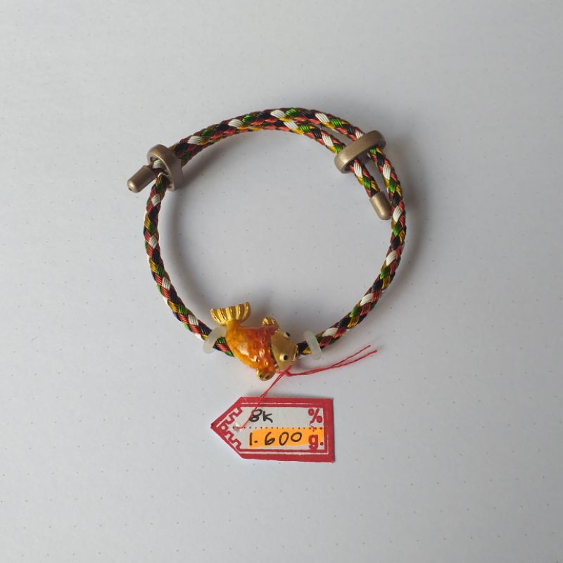 gelang tali serut pandora ikan emas asli kadar 375 murah