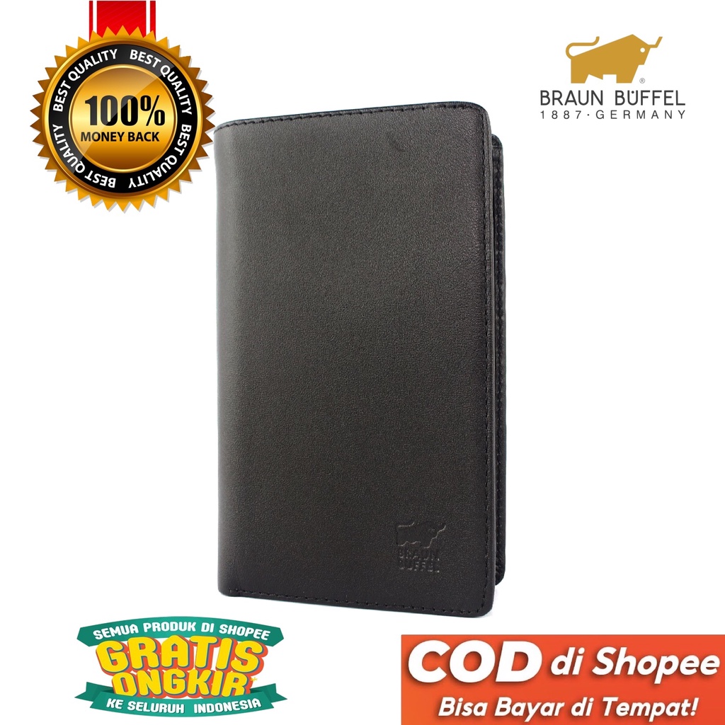 TOKOKOE - Dompet Pria model Panjang bahan Kulit Premium Dompet Lipat - BB 604 Black