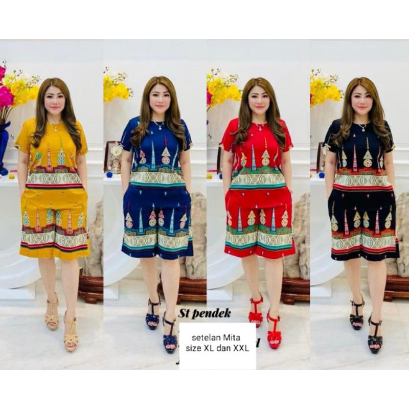 Setelan kulot wanita motif ABSTRAK MITA .KATUN STRETD PREMIUM.ALL SIZE XL