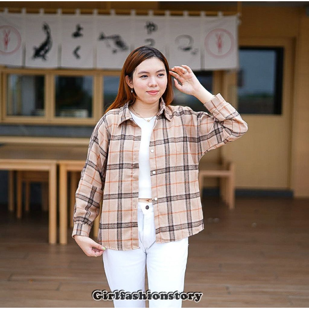 BEFAST - ZFS OOTD Wanita Kemeja EYLUL / KIMBERLY FLANEL SHIRT / Kemeja Kekinian 2021 / Kemeja Terlaris / Kemeja Remaja Motif Kotak-Kotak / Kemeja Bisa Di Jadikan Outer / Kemeja OOTD Ala Wanita Model Korean