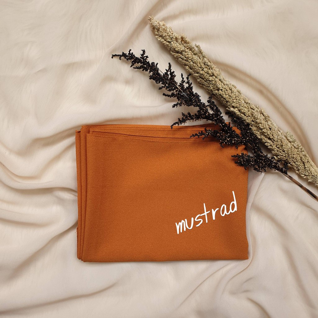 PROMO CUCI GUDANG Pashmina Diamond Stretch Italiano Ukuran 75x175 cm-Mustard