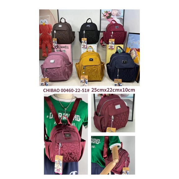 Tas Ransel Chibao 00460-22 Bahan Kanvas Terbaru Size 25x22x10 cm. Tas Wanita Tas Ransel Wanita Import Tas Chibao ORI TERBARU BISA BAYAR DITEMPAT.!!!!