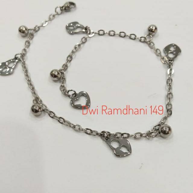 Gelang kaki titanium asli anti karat selamanya