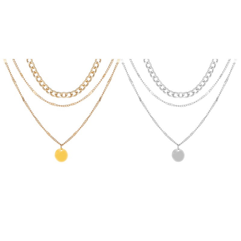Kalung Rantai Emas Multilayer Dengan Liontin Koin Gaya Vintage Bohemian Untuk Wanita