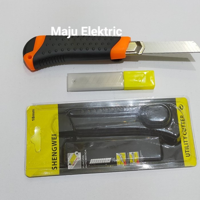 

Lucu Cutter Besar + Refill Isi 3Pcs / Cutter Shengwei 18Mm Berkualitas