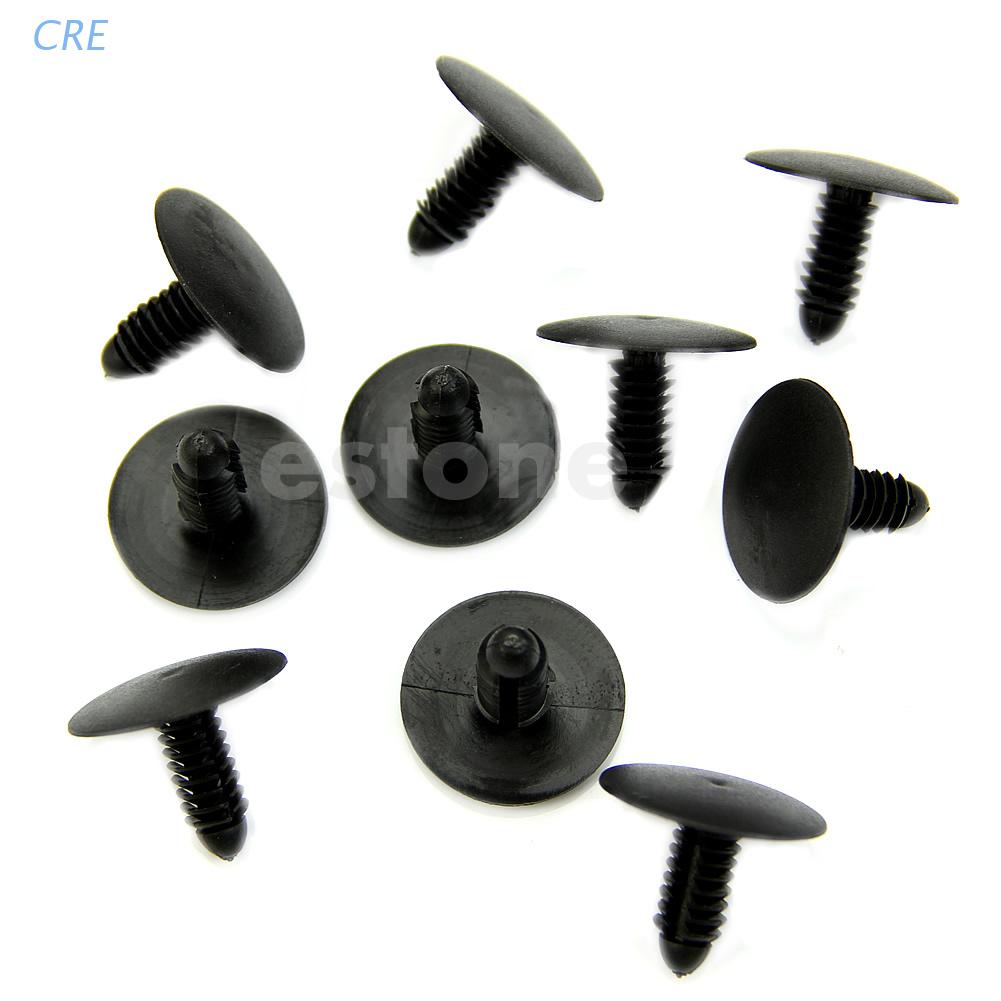 Cre 10pcs Klip Rivet Pengencang Panel Trim Mobil Bahan Plastik Lubang 6.5mm