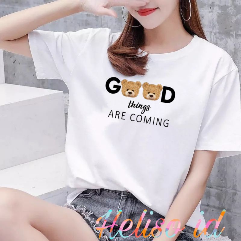 Kaos Tshirt Wanita Katun Combed Good Thing are come/Tshirt Premium Wanita Motif Printing