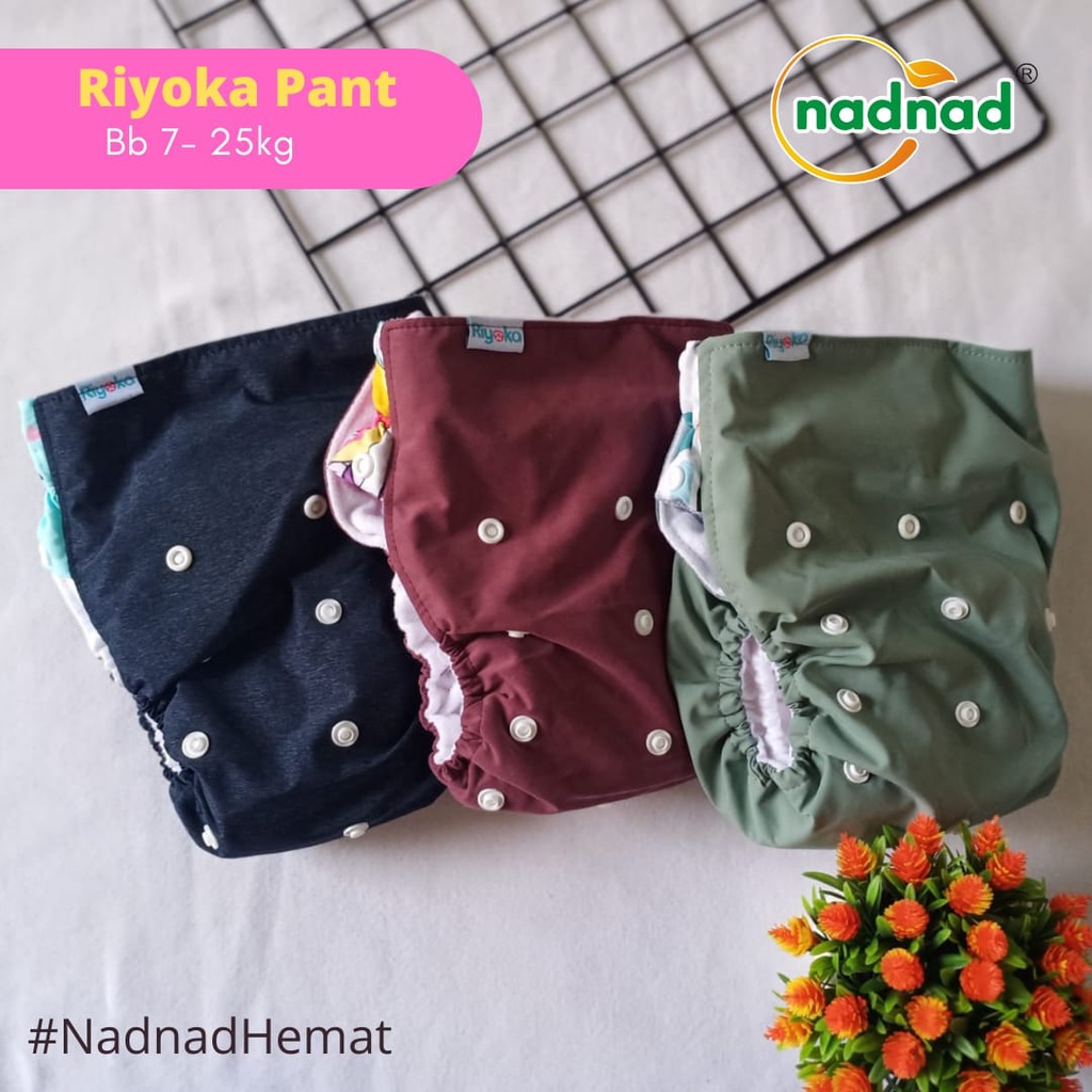 PROMO Paket 2 Pcs Popok Clodi Kain Cuci Ulang Riyoka Pant Celana BB 7-25 Kg