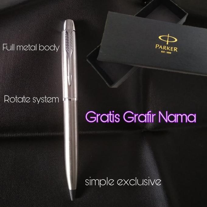 

Office & Stationery | Alat Tulis | Pulpen Parker Exclusive Stainless Model Putar Gratis Grafir Nama | Best Seller