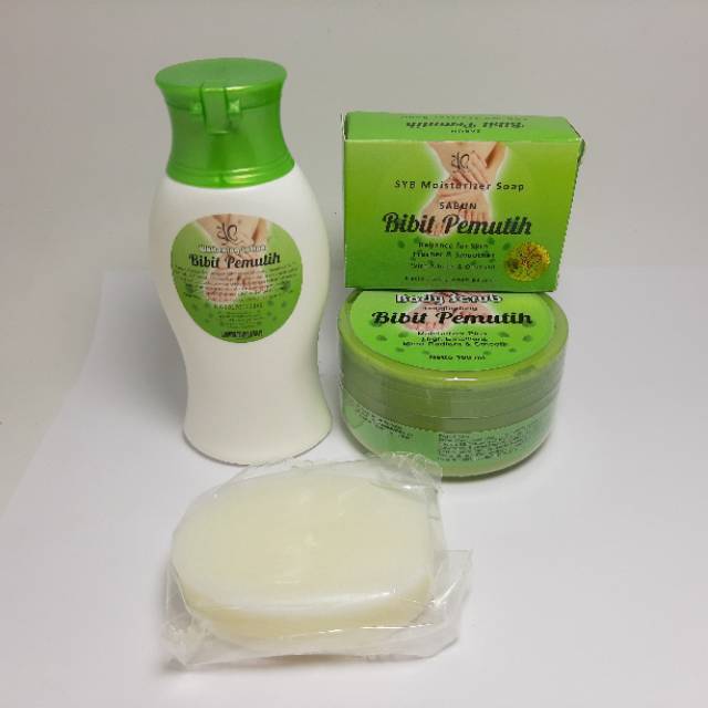 PAKET PEMUTIH BADAN SYB BPOM 3in1 (Lotion,bodyscrub &amp; sabun)