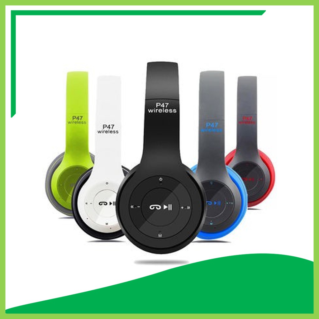 Headphone P 47 Wireless Original Bonus Free Charger USB Headset  Bluetooth Murah