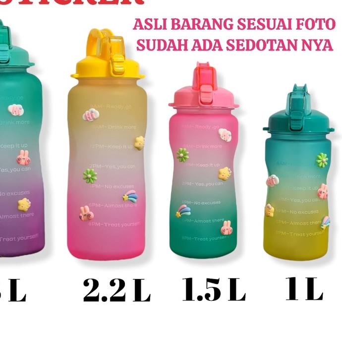 ➦ BOTOL MINUM 1.5 LITER VIRAL MOTIVASI PENANDA WAKTU SEDOTAN 1.5 LITER TUMBLE TUMBLR ➱