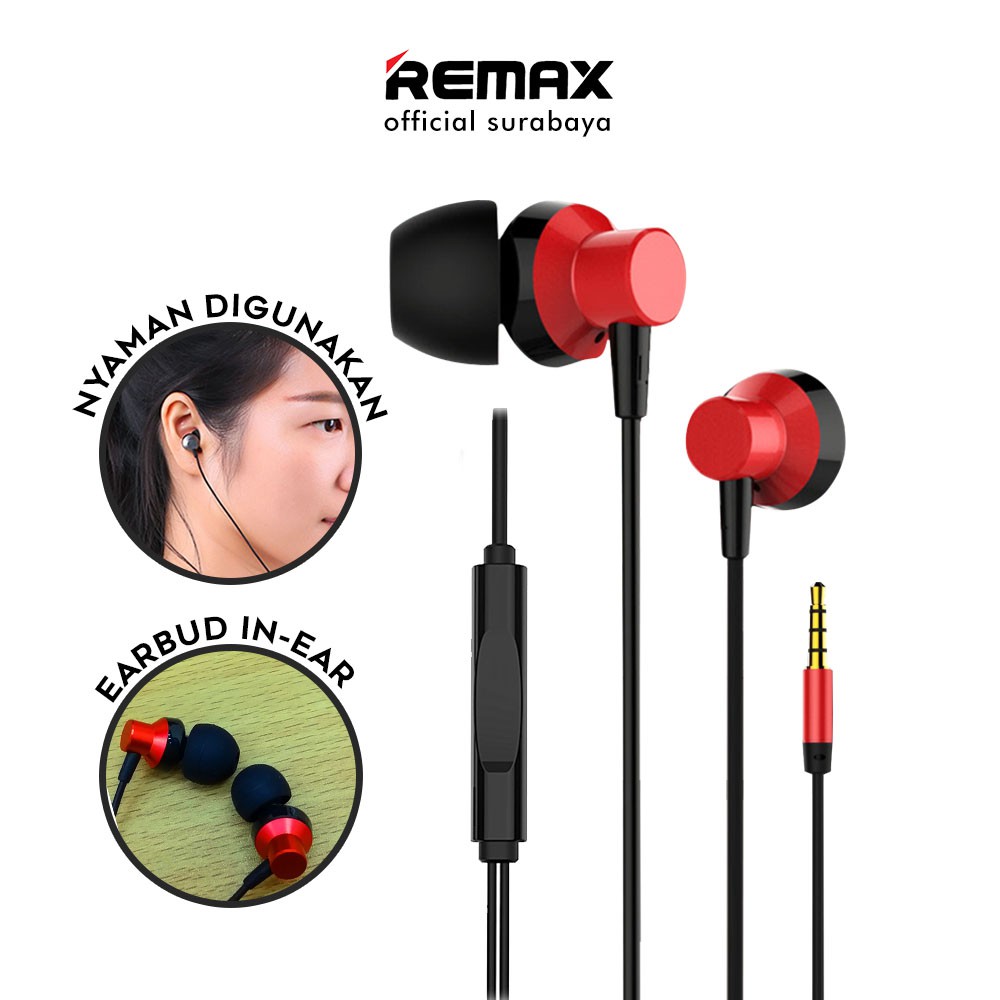 REMAX Metal Wired Headset Earphone Premium HD Stereo with Mic RM-512