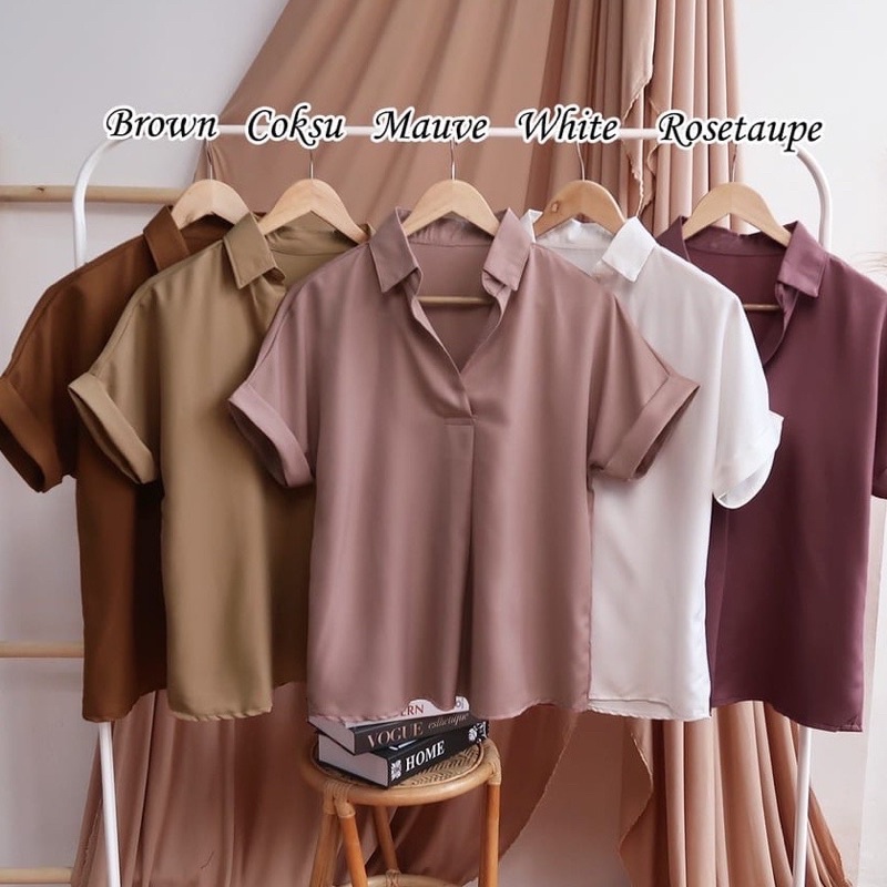 Acha Top Blouse Lengan Pendek Katun Toyobo